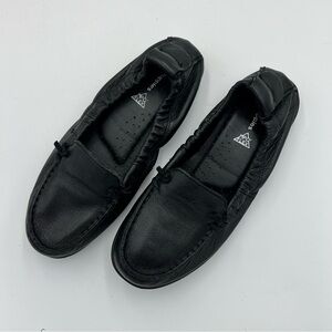 Hush Puppies Black Leather Ceil MT Slip-On Loafers Comfort Flats Womens Size 6